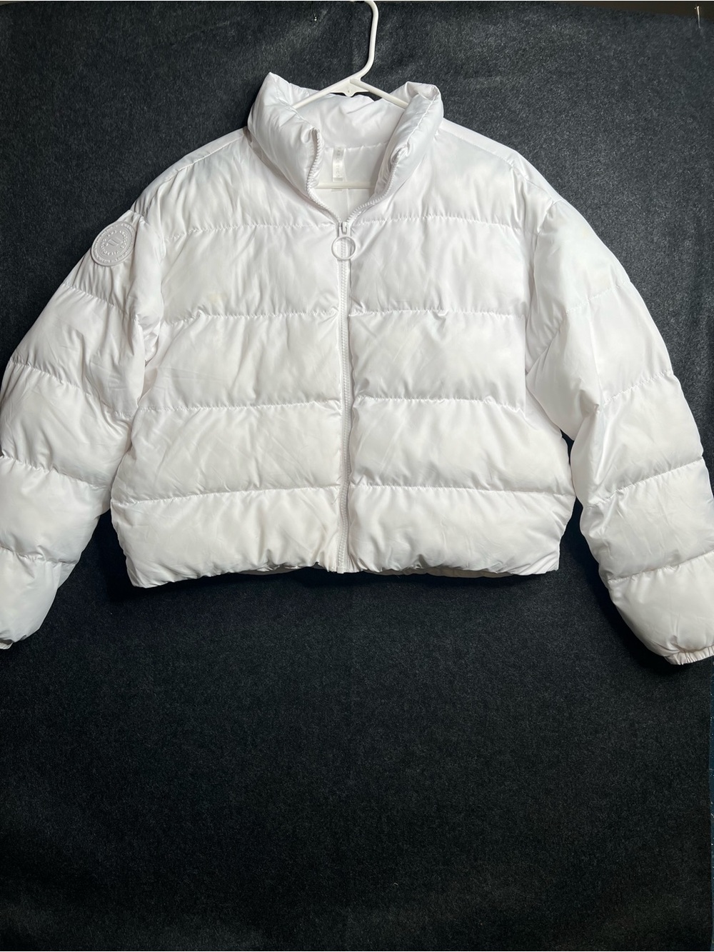 FABLETICS WHITE FULL ZIP PUFFER JACKET WOMEN'S SIZE S